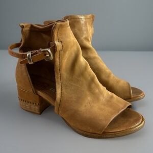 A.S.98 Morgan Sandals Camel Brown Ankle Strap Sandals Shoes 37 (6.5-7)